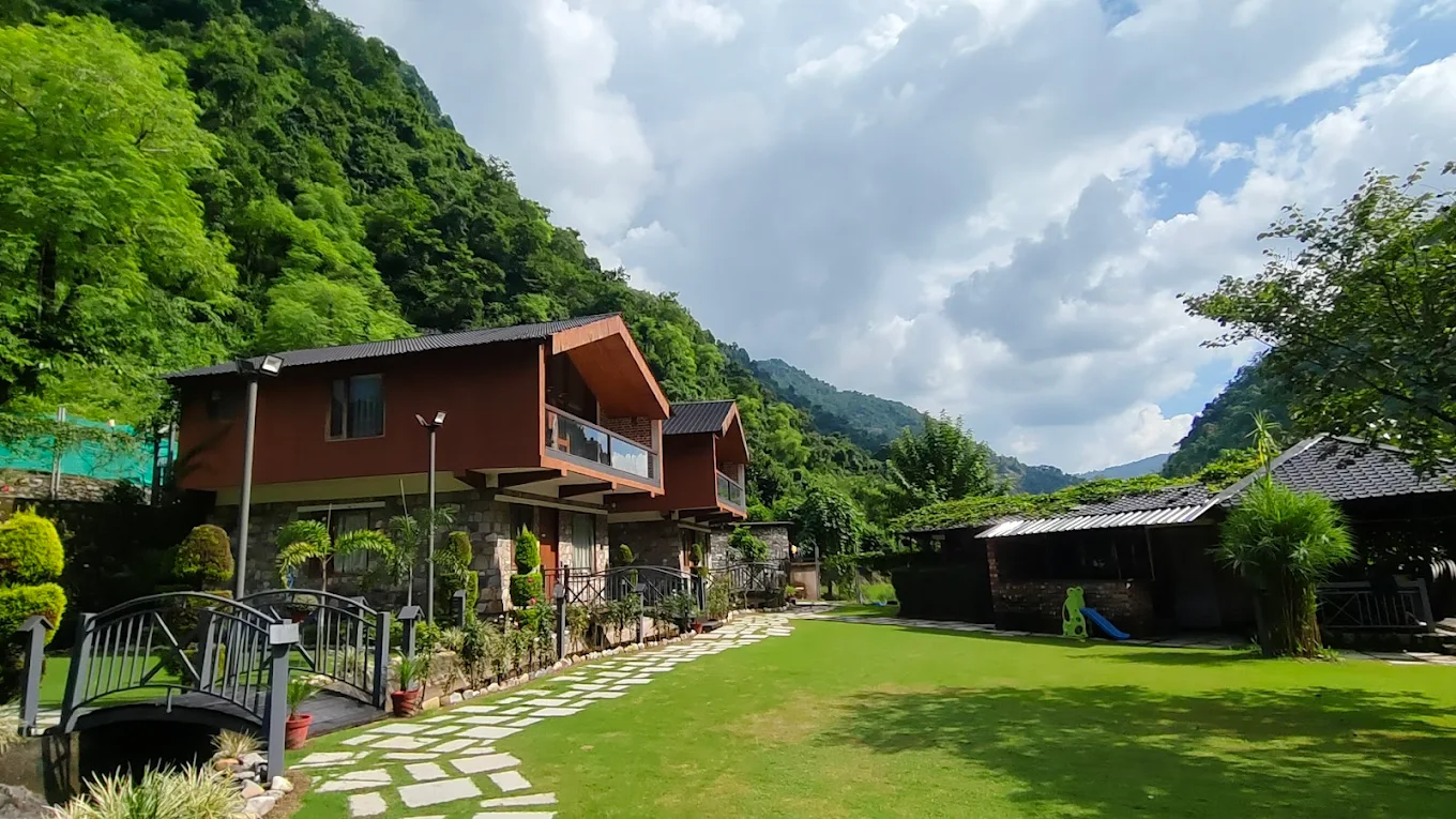 Granny's Den Resort near Maldevta Dehradun - river and waterfall view