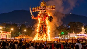 Ravan Effigy Ablaze at Dussehra Festival